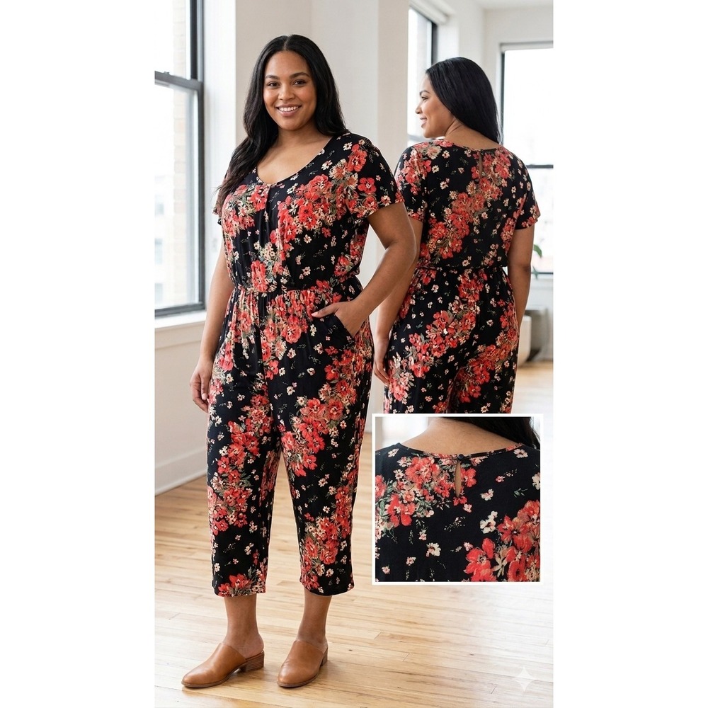 Maurices Floral Flowy Boho Crop Jumper Size 3x